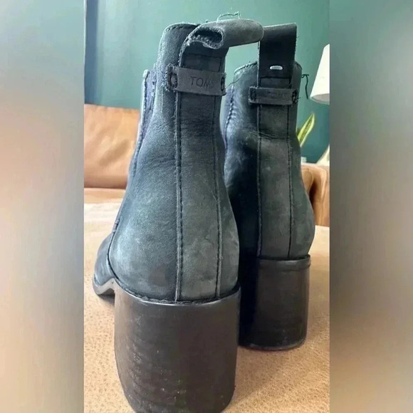 TOMS Women's Esme Bootie Black Leather Size 8.5 - Picture 5 of 8